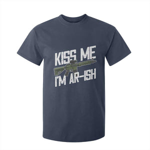 Kiss Me Im ARish Funny St Patricks Day T Shirt For Kid Tactical Irish Humor for Gun Enthusiasts TS02 Navy Print Your Wear