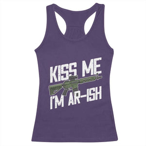 Kiss Me Im ARish Funny St Patricks Day Racerback Tank Top Tactical Irish Humor for Gun Enthusiasts TS02 Purple Print Your Wear