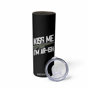 Kiss Me Im ARish Funny St Patricks Day Skinny Tumbler Tactical Irish Humor for Gun Enthusiasts TS02 Print Your Wear
