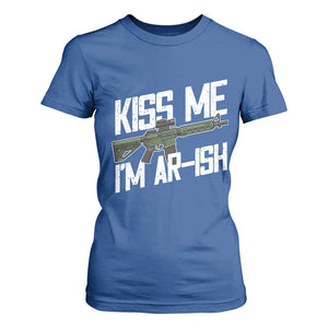 Kiss Me Im ARish Funny St Patricks Day T Shirt For Women Tactical Irish Humor for Gun Enthusiasts TS02 Royal Blue Print Your Wear