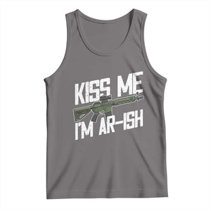 Kiss Me Im ARish Funny St Patricks Day Tank Top Tactical Irish Humor for Gun Enthusiasts TS02 Deep Heather Print Your Wear