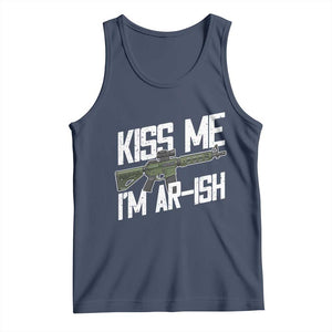 Kiss Me Im ARish Funny St Patricks Day Tank Top Tactical Irish Humor for Gun Enthusiasts TS02 Navy Print Your Wear