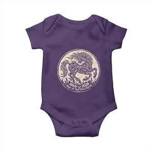 Year of the Fire Horse 1966 2026 Graphic Baby Onesie - 60 Years Chinese Zodiac Horse Vintage Style TS02 Purple Print Your Wear