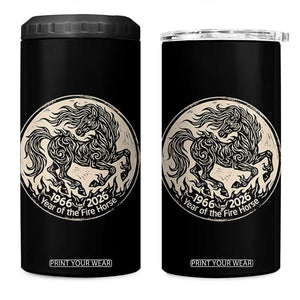 Year of the Fire Horse 1966 2026 Graphic 4 in 1 Can Cooler Tumbler 60 Years Chinese Zodiac Horse Vintage Style TS02 One Size: 16 oz Black Print Your Wear