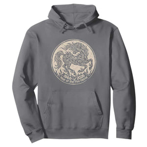 Year of the Fire Horse 1966 2026 Graphic Hoodie 60 Years Chinese Zodiac Horse Vintage Style TS02 Charcoal Print Your Wear