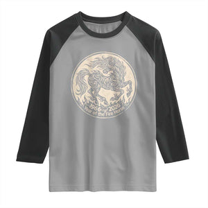 Year of the Fire Horse 1966 2026 Graphic Raglan Shirt 60 Years Chinese Zodiac Horse Vintage Style TS02 Sport Gray Black Print Your Wear