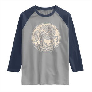 Year of the Fire Horse 1966 2026 Graphic Raglan Shirt 60 Years Chinese Zodiac Horse Vintage Style TS02 Sport Gray Navy Print Your Wear
