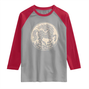 Year of the Fire Horse 1966 2026 Graphic Raglan Shirt 60 Years Chinese Zodiac Horse Vintage Style TS02 Sport Gray Red Print Your Wear