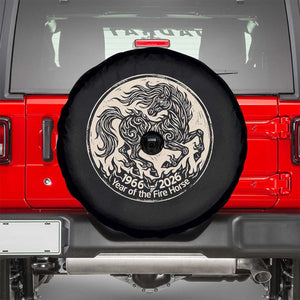 Year of the Fire Horse 1966 2026 Graphic Spare Tire Cover 60 Years Chinese Zodiac Horse Vintage Style TS02 Black Print Your Wear