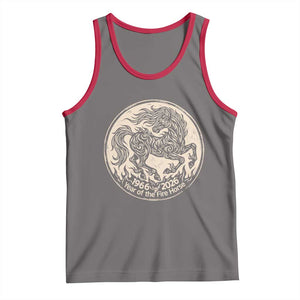 Year of the Fire Horse 1966 2026 Graphic Tank Top 60 Years Chinese Zodiac Horse Vintage Style TS02 Deep Heather Red Print Your Wear