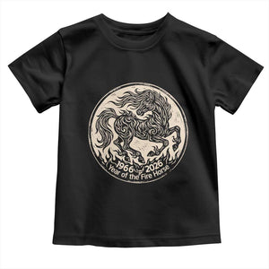Year of the Fire Horse 1966 2026 Graphic Toddler T Shirt 60 Years Chinese Zodiac Horse Vintage Style TS02 Black Print Your Wear
