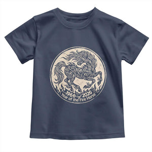 Year of the Fire Horse 1966 2026 Graphic Toddler T Shirt 60 Years Chinese Zodiac Horse Vintage Style TS02 Navy Print Your Wear