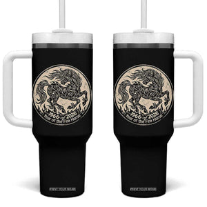 Year of the Fire Horse 1966 2026 Graphic Tumbler With Handle 60 Years Chinese Zodiac Horse Vintage Style TS02 One Size: 40 oz Black Print Your Wear