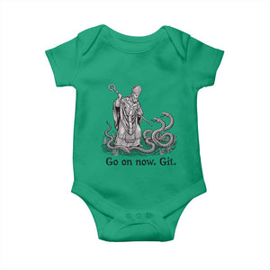 Go On Now Git Funny Saint Patrick Banishing Snakes Baby Onesie Irish History Humor St Patricks Day TS02 Irish Green Print Your Wear