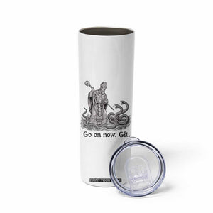 Go On Now Git Funny Saint Patrick Banishing Snakes Skinny Tumbler Irish History Humor St Patricks Day TS02 Print Your Wear