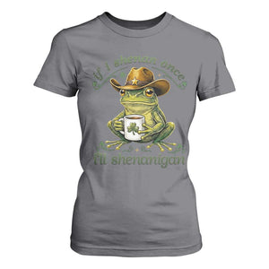 If I Shenan Once I Will Shenanigan Funny Frog Cowboy T Shirt For Women St Patricks Day Shenanigans Humor TS02 Charcoal Print Your Wear