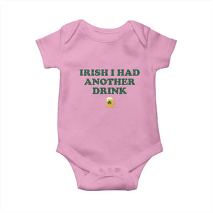 Irish I Had Another Drink Baby Onesie Funny St Patricks Day Beer Drinking Joke Pub Humor TS02 Light Pink Print Your Wear