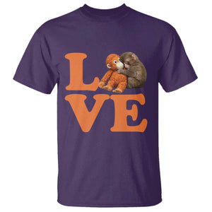 Love Punch the Baby Monkey T Shirt Cute Hugging Plush Toy Viral Friendship TS02 Purple Print Your Wear