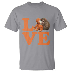 Love Punch the Baby Monkey T Shirt Cute Hugging Plush Toy Viral Friendship TS02 Sport Gray Print Your Wear