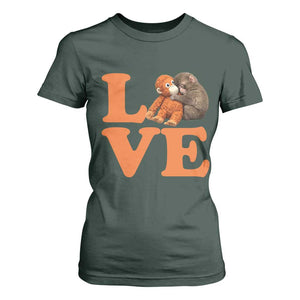 Love Punch the Baby Monkey T Shirt For Women Cute Hugging Plush Toy Viral Friendship TS02 Dark Forest Green Print Your Wear