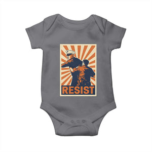 Resist Marine Veteran Political Protest Baby Onesie America First Anti War TS02 Charcoal Print Your Wear