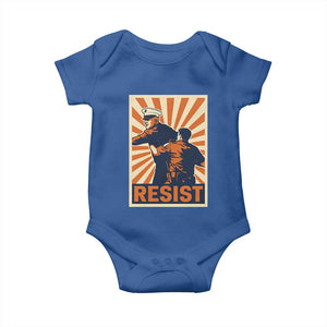 Resist Marine Veteran Political Protest Baby Onesie America First Anti War TS02 Royal Blue Print Your Wear