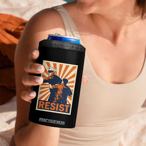Resist Marine Veteran Political Protest 4 in 1 Can Cooler Tumbler America First Anti War TS02 Print Your Wear