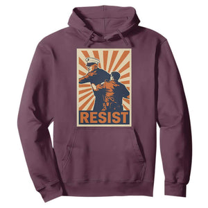 Resist Marine Veteran Political Protest Hoodie America First Anti War TS02 Maroon Print Your Wear
