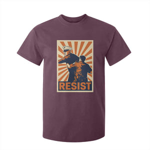 Resist Marine Veteran Political Protest T Shirt For Kid America First Anti War TS02 Maroon Print Your Wear