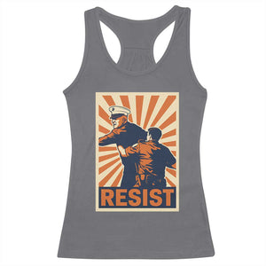 Resist Marine Veteran Political Protest Racerback Tank Top America First Anti War TS02 Charcoal Print Your Wear