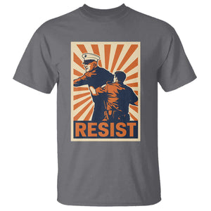 Resist Marine Veteran Political Protest T Shirt America First Anti War TS02 Charcoal Print Your Wear