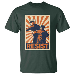 Resist Marine Veteran Political Protest T Shirt America First Anti War TS02 Dark Forest Green Print Your Wear