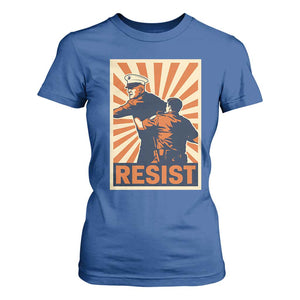 Resist Marine Veteran Political Protest T Shirt For Women America First Anti War TS02 Royal Blue Print Your Wear