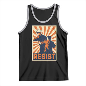 Resist Marine Veteran Political Protest Tank Top America First Anti War TS02 Black Athletic Heather Print Your Wear
