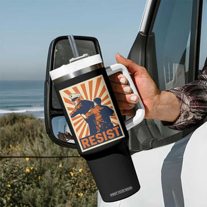 Resist Marine Veteran Political Protest Tumbler With Handle America First Anti War TS02 Print Your Wear