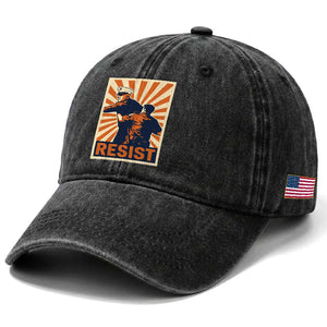 Resist Marine Veteran Political Protest Washed Cotton Baseball Cap America First Anti War TS02 Print Your Wear