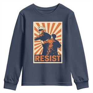 Resist Marine Veteran Political Protest Youth Sweatshirt America First Anti War TS02 Navy Print Your Wear