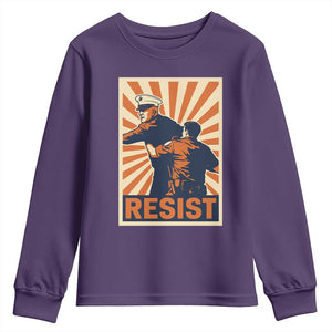 Resist Marine Veteran Political Protest Youth Sweatshirt America First Anti War TS02 Purple Print Your Wear