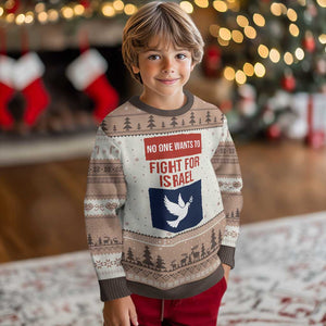 No One Wants To Fight For Israel Dove Ugly Christmas Sweater Peace Freedom Supporter Anti War TS02 Mocha Mousse Print Your Wear