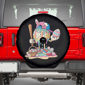 Funny Baseball Easter Bunny Graphic Spare Tire Cover Colorful Drip Egg Hunt Sports Mashup TS02 Black Print Your Wear