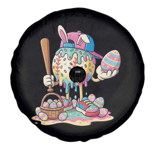 Funny Baseball Easter Bunny Graphic Spare Tire Cover Colorful Drip Egg Hunt Sports Mashup TS02 Print Your Wear