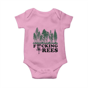 Funny Forest Disc Golf Humor Fcking Trees Baby Onesie TS02 Light Pink Print Your Wear