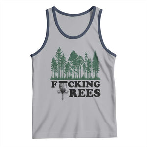Funny Forest Disc Golf Humor Fcking Trees Tank Top TS02 Athletic Heather Navy Print Your Wear