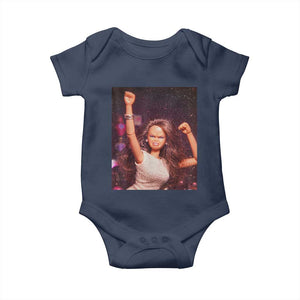 Funny Angry Doll Face Meme Graphic Baby Onesie Unhinged Baby Stankface Reaction TS02 Navy Print Your Wear