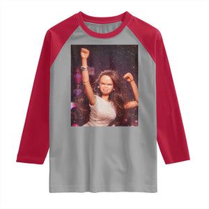 Funny Angry Doll Face Meme Graphic Raglan Shirt Unhinged Baby Stankface Reaction TS02 Sport Gray Red Print Your Wear