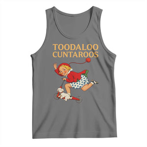 Toodaloo Cuntaroos Funny Offensive Retro Goodbye Tank Top Vintage Scooter Girl Cartoon Edgy Adult Humor TS02 Black Heather Print Your Wear