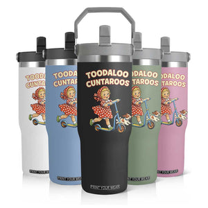Toodaloo Cuntaroos Retro Scooter Girl Flip Straw Tumbler Funny Offensive Retro Goodbye Meme Dark Humor TS02 Print Your Wear