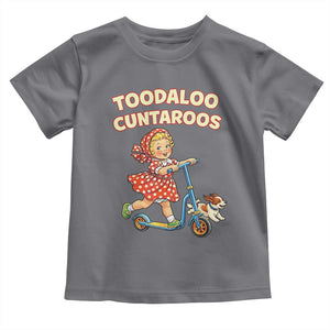 Toodaloo Cuntaroos Retro Scooter Girl Toddler T Shirt Funny Offensive Retro Goodbye Meme Dark Humor TS02 Charcoal Print Your Wear
