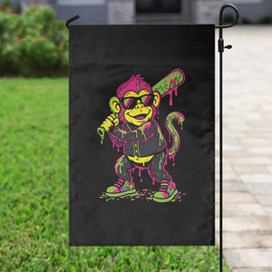 Neon Dripping Monkey Baseball Graphic Garden Flag Ball Party Game Day Vibes TS02 Print Your Wear