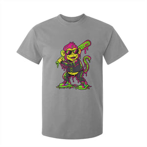 Neon Dripping Monkey Baseball Graphic T Shirt For Kid Ball Party Game Day Vibes TS02 Sport Gray Print Your Wear